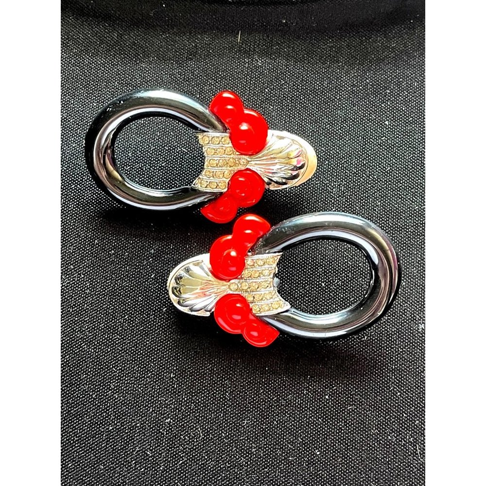 Vintage Art Deco 89 Clip Earrings by Larry Joseph